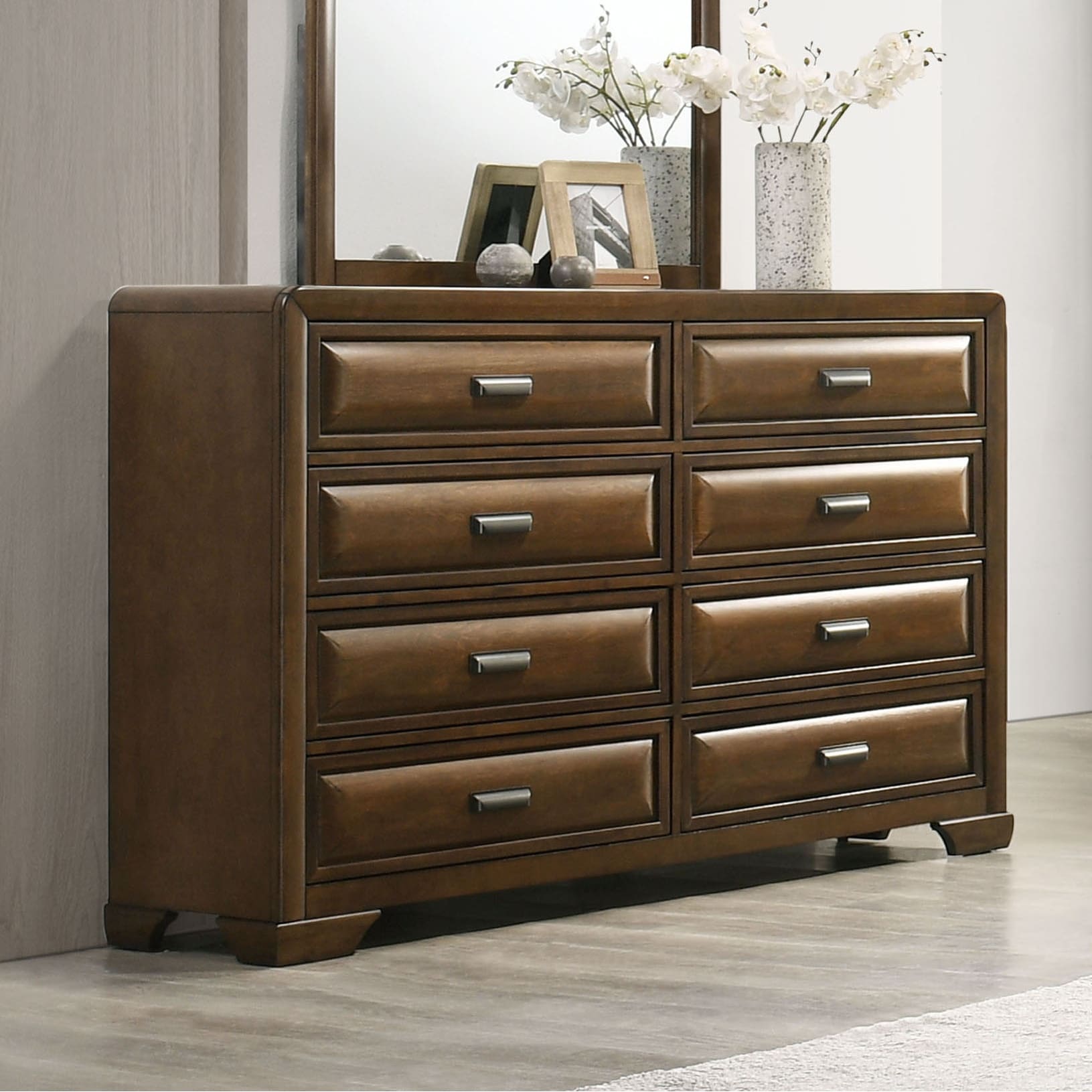 Furniture of America Collins Brown Solid Wood 8-Drawer Dresser