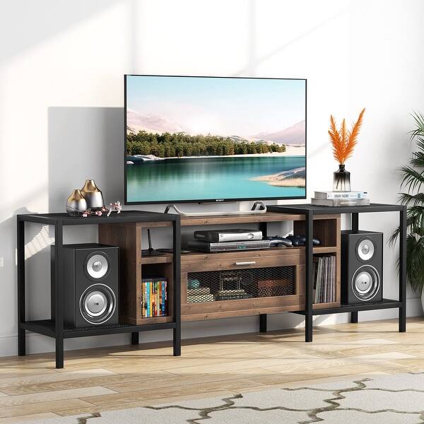 75 Inch TV Stand for TVs Up to 85 inch, Industrial TV Console Table