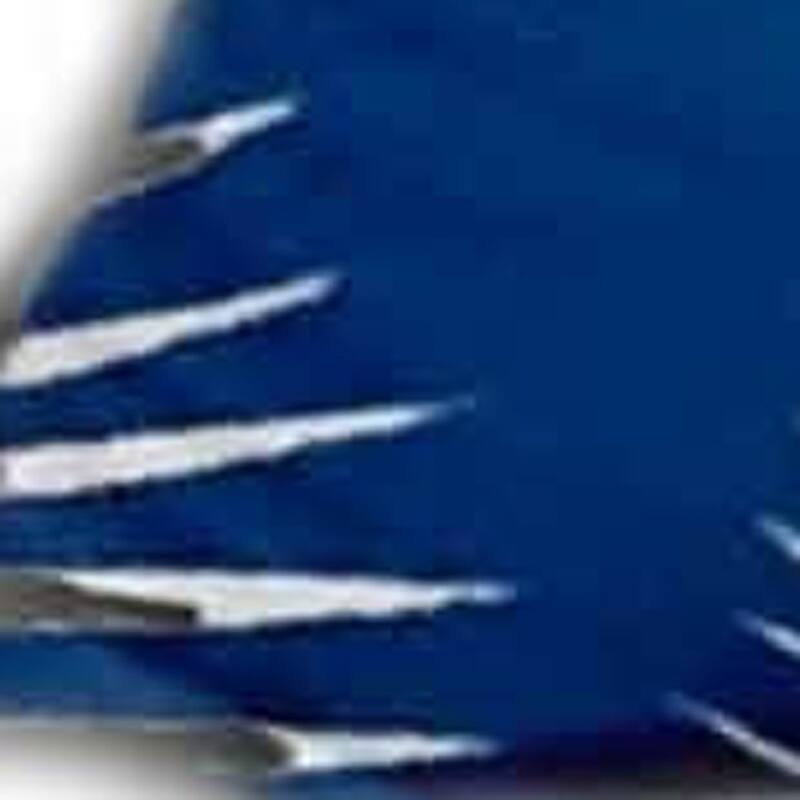 HomeRoots 12" X 24" Blue and White Tropical Indoor Outdoor Throw Pillow - 24' X '12' X '4