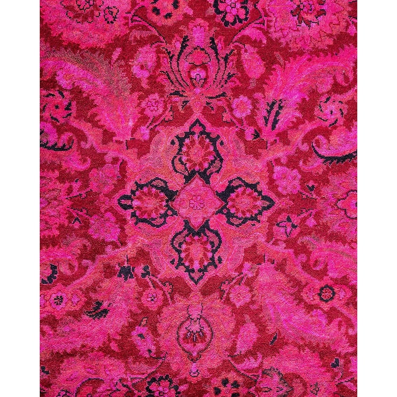 Overton Handknotted Wool Vintage Inspired Contemporary Overdyed Purple Area Rug - 17' 8" x 12' 3"