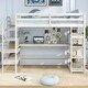 preview thumbnail 5 of 11, Twin Size Loft Bed with Desk and Storage Stairs Loft Bed Frame with Shelves and Safety Guardrails
