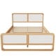 preview thumbnail 5 of 8, Modern Queen Solid Wood Platform Bed, Walnut & White, No Box Spring