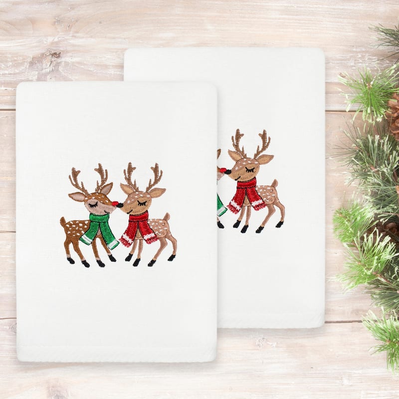 Authentic Hotel and Spa Christmas Kisses 2 PC Hand Towel Set