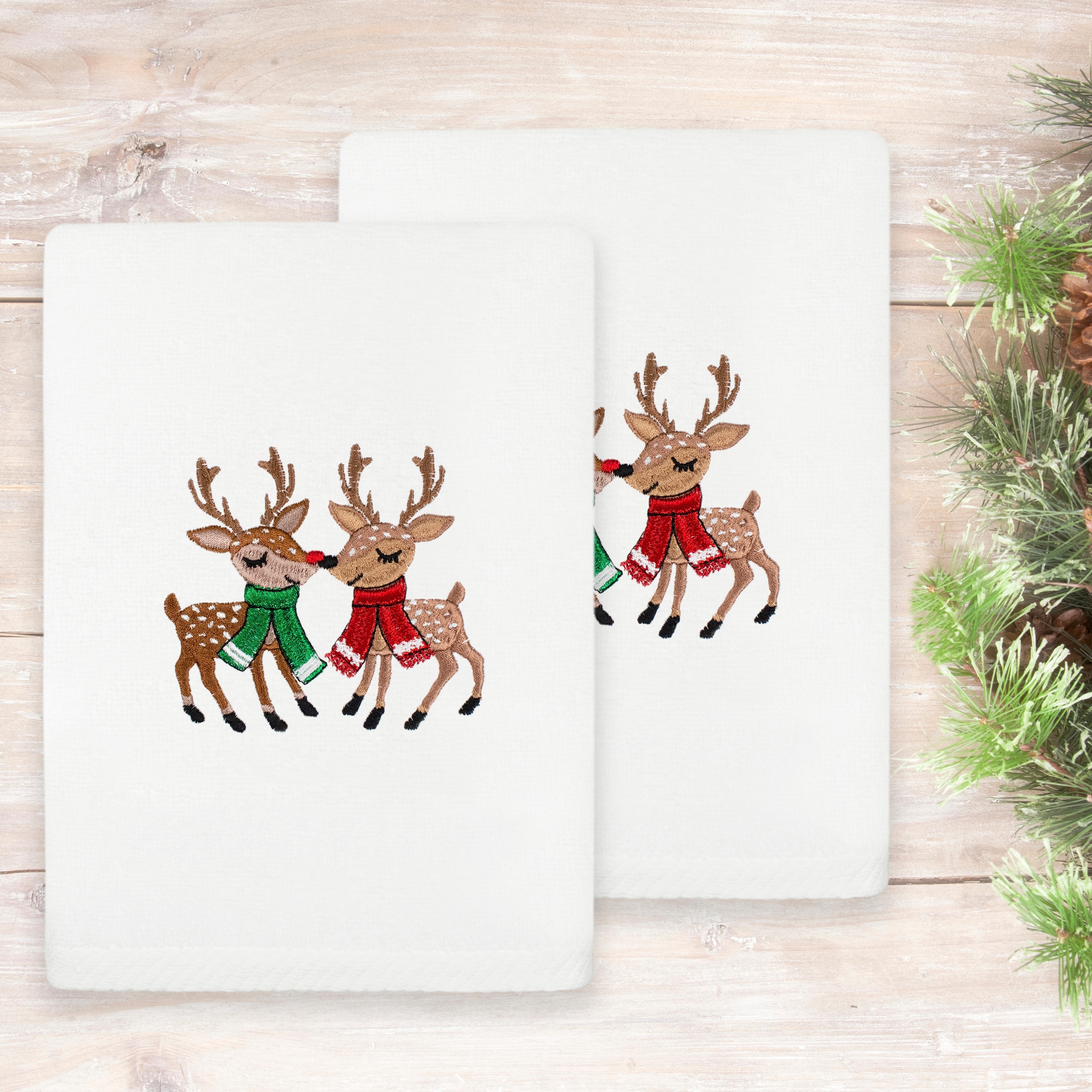 Authentic Hotel and Spa Christmas Kisses 2 PC Hand Towel Set