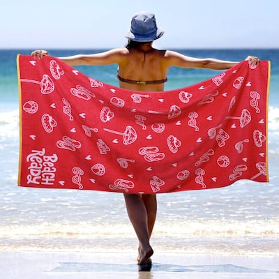 Superior Bahama Cotton Fuzzy Velour Terry Large Oversized Beach Towel