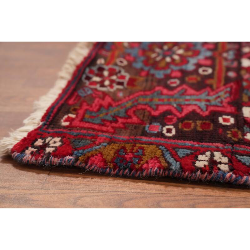 Hand Knotted Oriental 100% Wool Carpet Traditional Floral Red Heriz Area Rug - 11' 6'' X 8' 9''