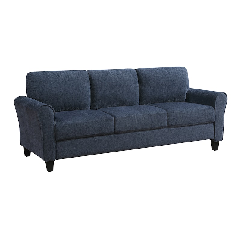 Diboll 80.5" Chenille Living Room Sofa - Wood Finish Exposed Feet - Blue