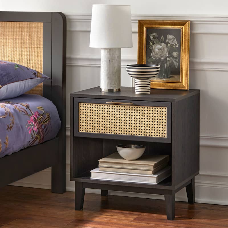 Simple Living Andros Nightstand - Black/Natural