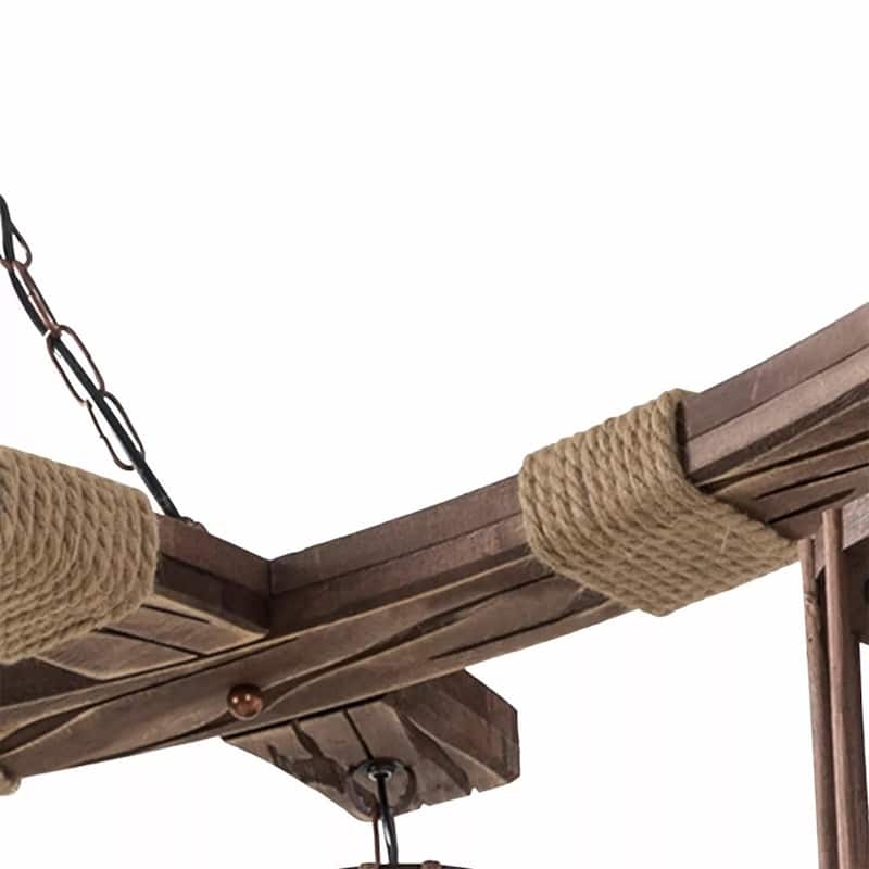 Farmhouse Chandelier Ceiling Fixture Wood Pendant Lamp Island Light - 39" x 39"