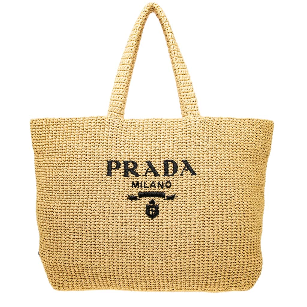Prada Crochet Logo Tote Bag