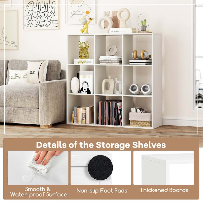 Costway 4/6/8/9-Cube Open Bookshelf with Anti-tip Kits Home Modern