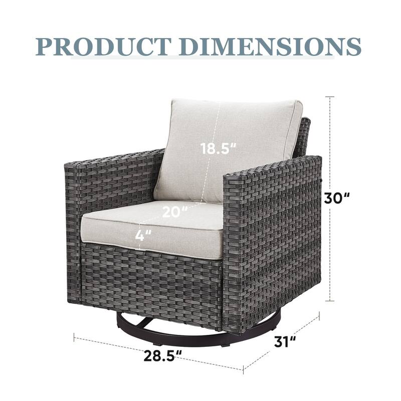Outdoor Swivel Glider Chairs with Soft Cushion