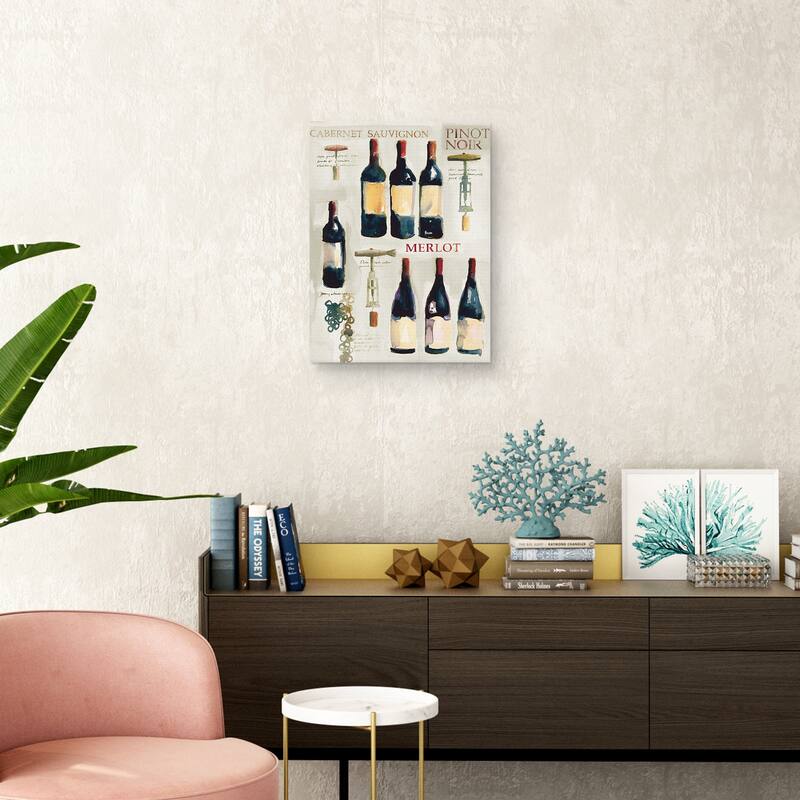 Red Wine Collage Canvas Art Print