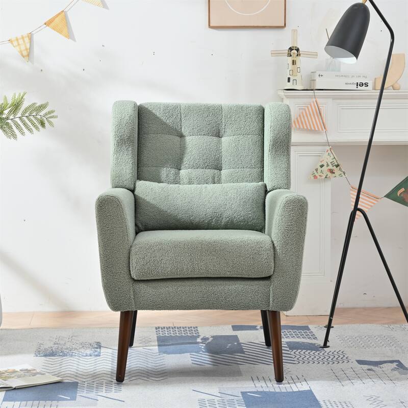 Light Green 24.21" Button Tufted Arm Chair