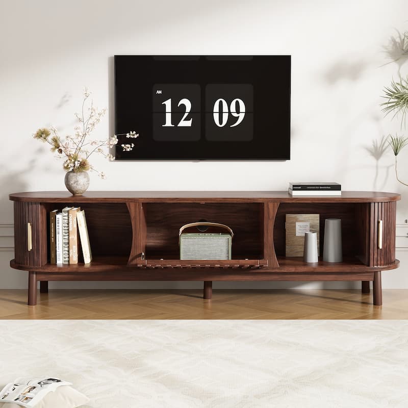 Charming Wood TV Stand with Storage and Stylish Finish for Living Room