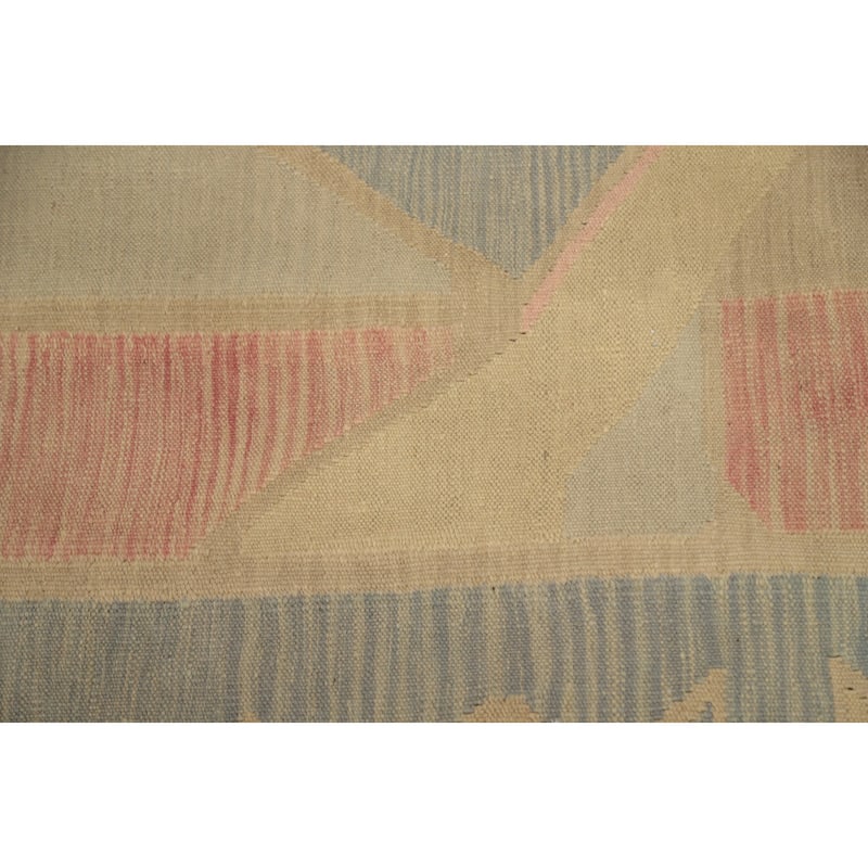 Hand Woven Oriental 100% Wool Carpet Southwestern Tribal Multi-Colored Kilim Area Rug - 9' 10'' X 7' 11''