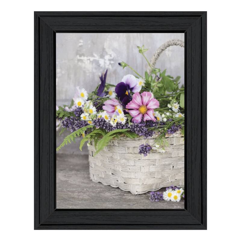 TrendyDecor4U Contemporary " Fresh Garden Basket" Framed Print Wall Art