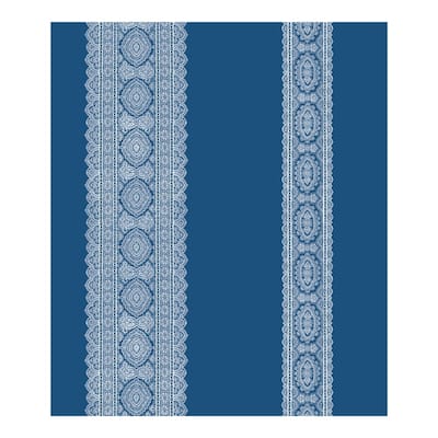 Brynn Indigo Paisley Stripe Wallpaper - 20.5in x 396in x 0.025in