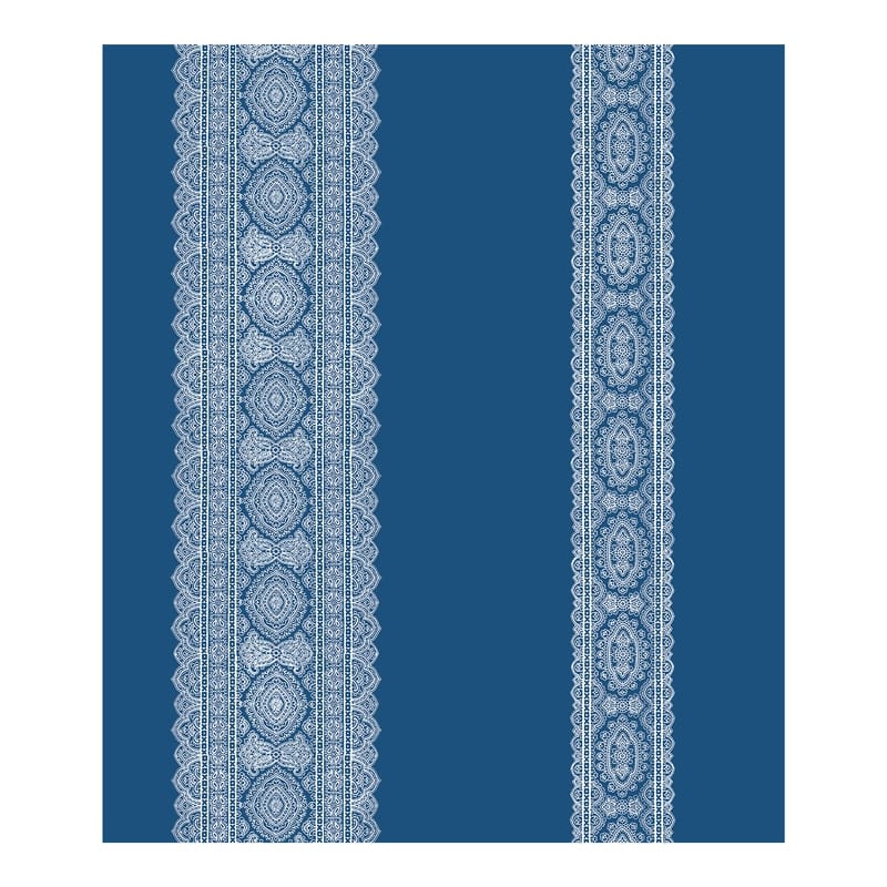 Brynn Indigo Paisley Stripe Wallpaper - 20.5in x 396in x 0.025in
