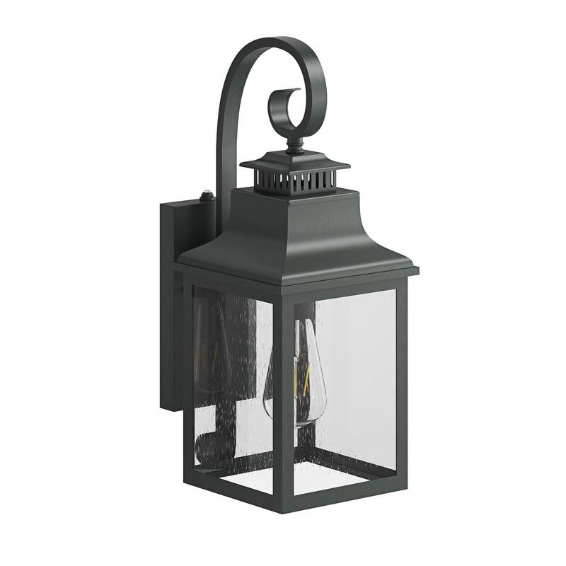 Modern 1-Light Black Finish Dusk To Dawn Sensor Outdoor Wall Sconce