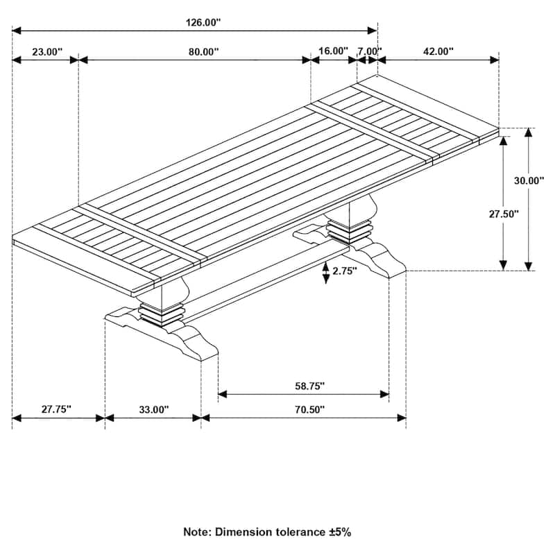 Florence 126-inch Extension Dining Table