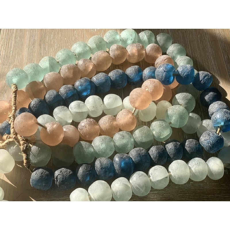 15 in. Tall Indigo Blue Vintage Sea Glass Beads (Size & Finish Vary)