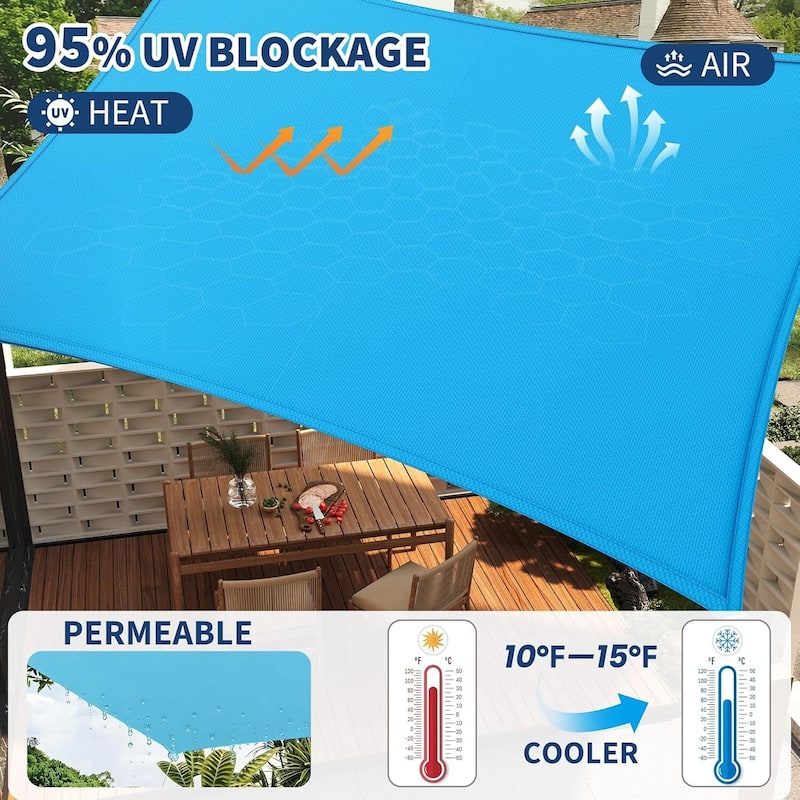 12'X16' Sun Shade Sail Shade Cloth, Sunshade for Patio, Backyard, Deck, Garden, Sand