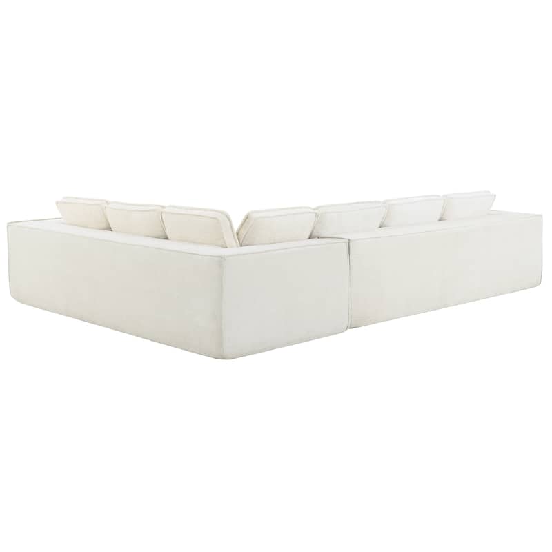Oversized L-Shaped Modular Sectional Sofa, Wrinkle-Resistant Chenille 6 Seat Cloud Sofa, Full Compression Deep Seat Corner Sofa