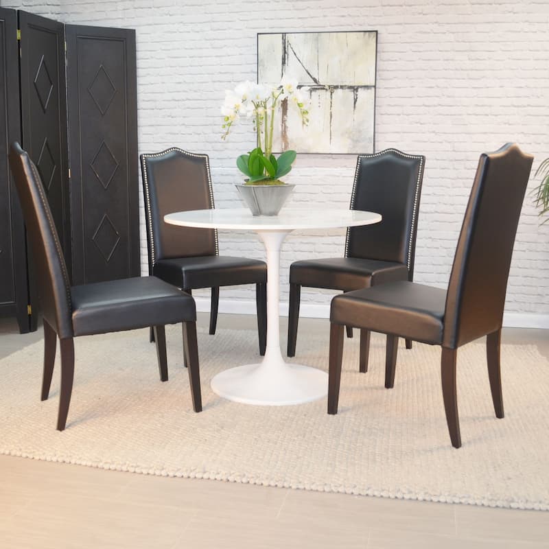 Marble Top Pedestal Dining Table - 36" - White