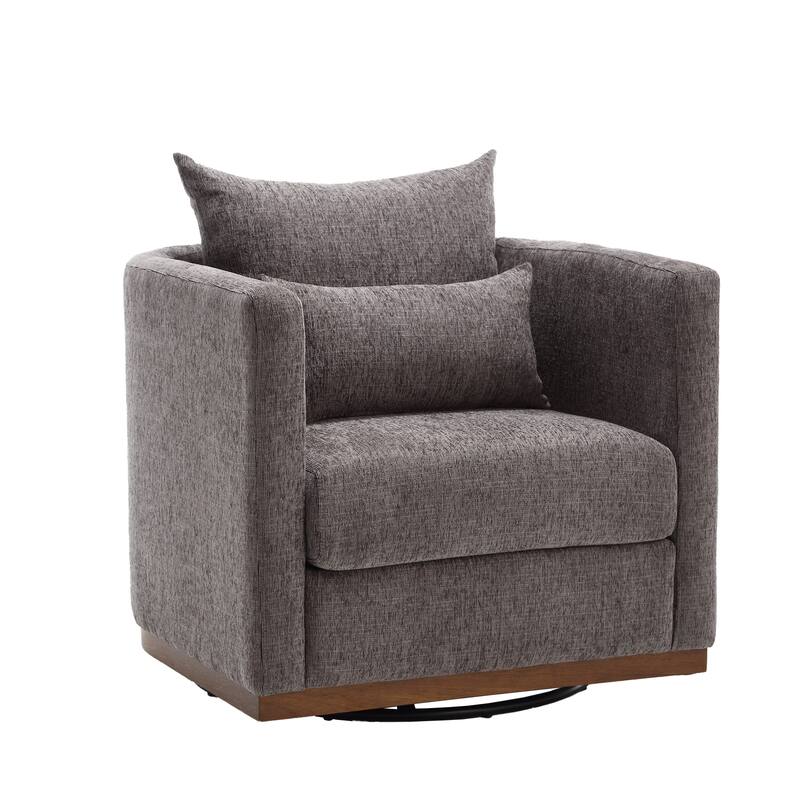 Swivel Barrel Chair, Round Accent Sofa Chair for Living Room, 360 Degree Swivel Barrel Club Chair, Leisure Arm Chair