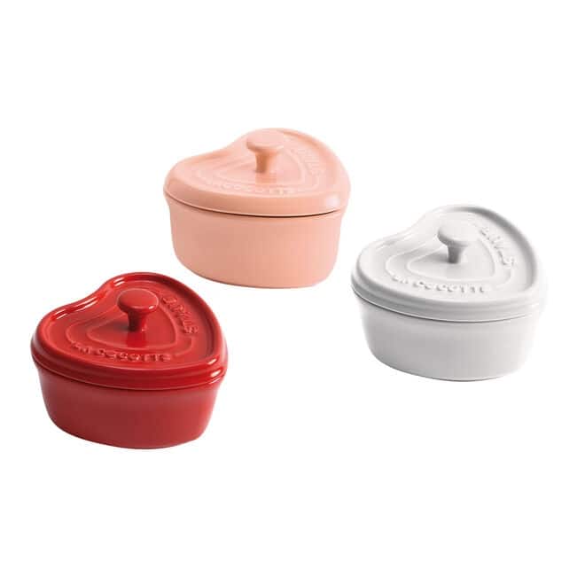 Staub Ceramic 3-pc Mini Heart Cocotte Set - Cherry, Pink, White - Multi - Multi - 3-pc