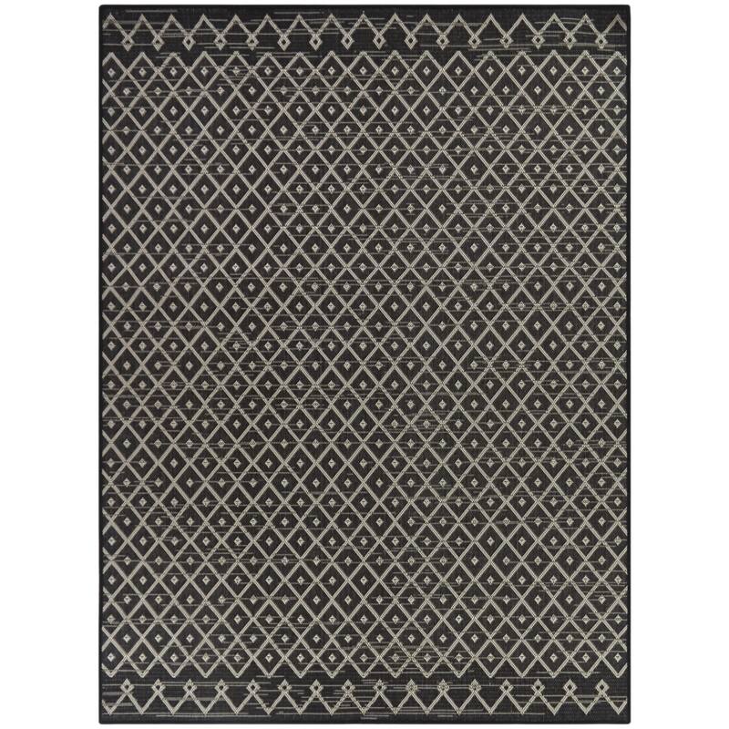 Corman Recycled Geometric Indoor/Outdoor Area Rug - 7'10" x 10' - Charcoal