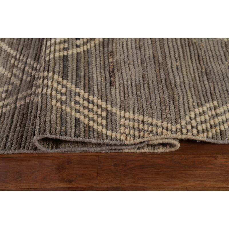 All-Over Trellis Moroccan Oriental Large Area Rug Handmade Wool Carpet - 9'8"x 14'8"