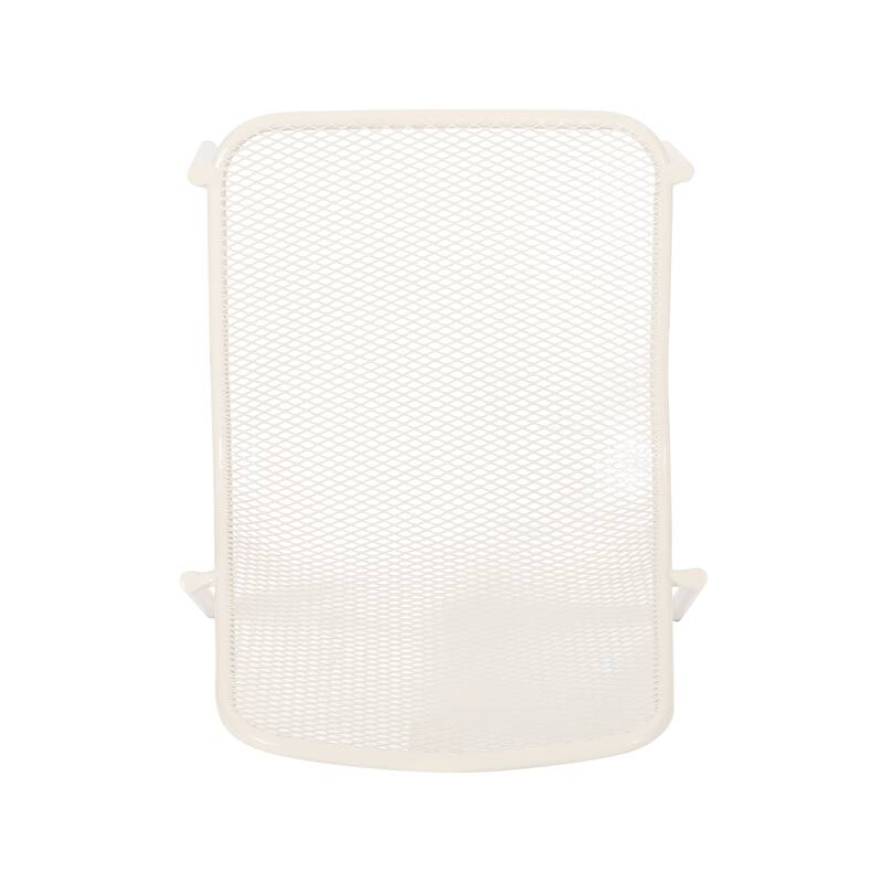 Roomfitters Kincaid Outdoor Stackable Iron Patio Chairs with Mesh Design, Modern Metal Armchair, Matte White Set of 2