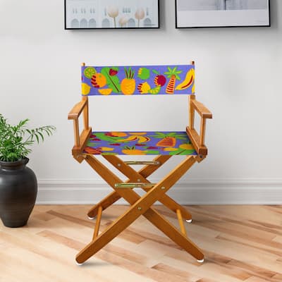 18" Director's Chair Natural Frame-Calypso Fruit - 21.75"W x 17"D x 33.75"H