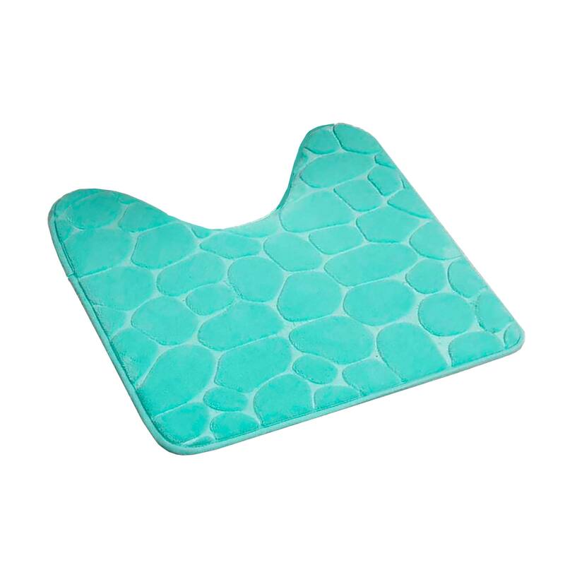 Contour Bath Rug Memory Foam Mat 3D Pebble 20L x 20W - Aqua Blue