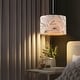 preview thumbnail 6 of 5, 15 ft clear cord hanging light flower pendant light linen fabric kitchen island light