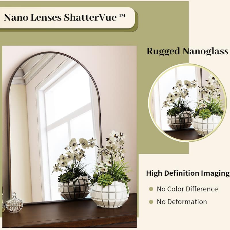 Bathroom Mirror Arch-Top Wall Mounted Decor Mirror