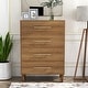 preview thumbnail 2 of 6, Quinset Mid-Century Modern Oak 4-Drawer Wood Vertical Dresser by Furniture of America