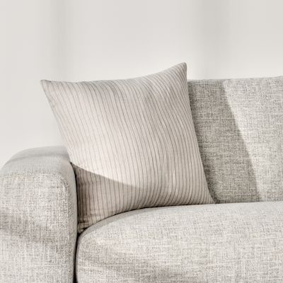 Villa by Classic Home Camille Natural Beige Linen Blend Throw Pillow