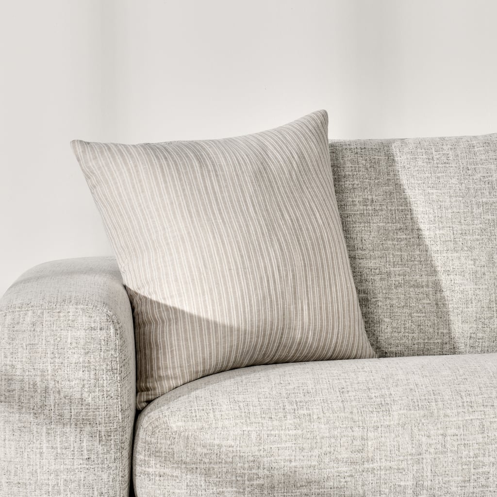 Villa by Classic Home Camille Natural Beige Linen Blend Throw Pillow