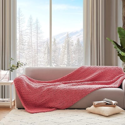 Cozy Potato® Chenille Chunky Knit Throw Blanket