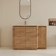 preview thumbnail 1 of 87, BNK 36"/40"/48"/52"/60"/64"/84"/92" Bathroom Vanity With Sink, Freestanding Bathroom Vanity with Doors and Adjustable Shelf 48''W×18.8''D×34.1''H - Imitative Oak