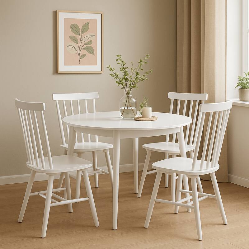 Windsor 17"Wide Spindle Dining Chairs - Set of 4 - White