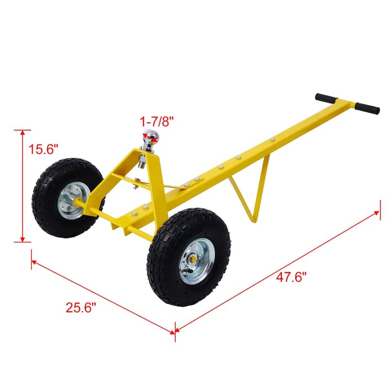 Trailer Dolly with Pneumatic Tires - 600 Lb.Maximum Capacity,Yellow