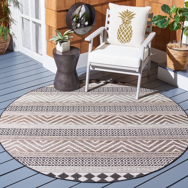 SAFAVIEH Havana Malhildur Geometric Indoor/ Outdoor Waterproof Rug