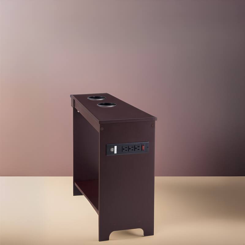 Nightstand with Charging Station - End Table with USB Ports & Outlets