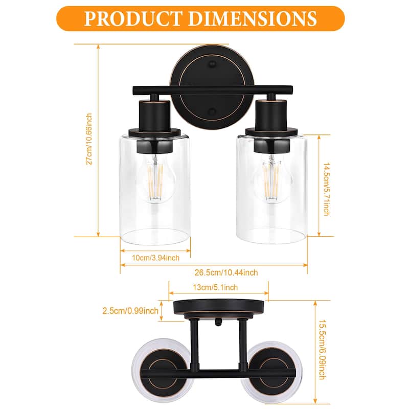 Modern 2/3/4-light Bathroom Dimmable Vanity Lights Wall Sconces