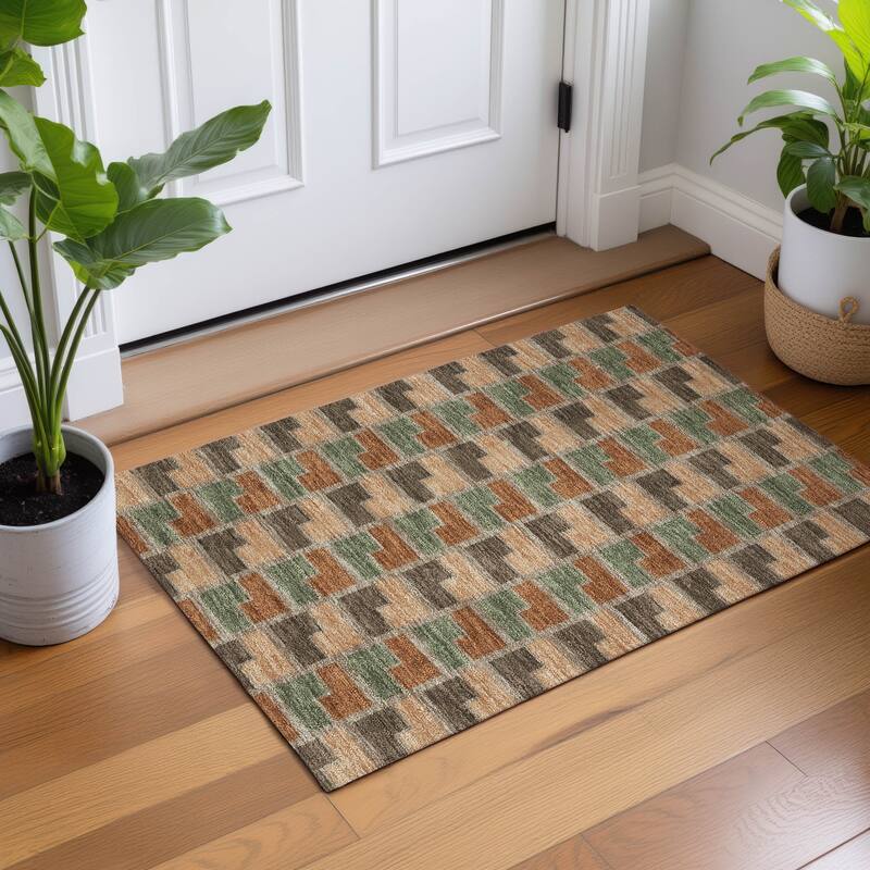 Machine Washable Indoor/ Outdoor Contemporary Kaylee Chantille Rug
