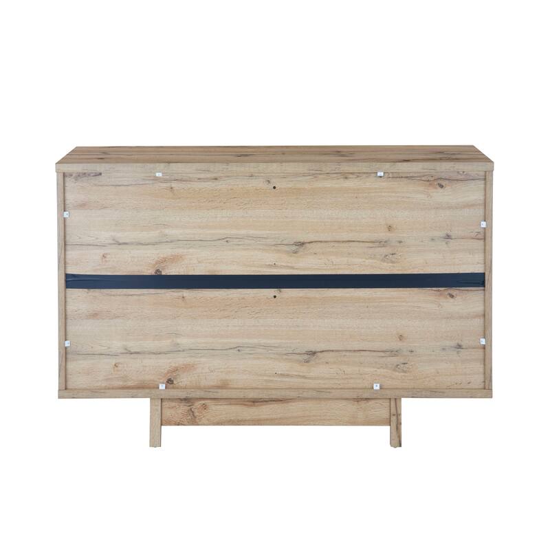 Q-Max 47"W Sideboard Storage Cabinet, Dining Server Cupboard Buffet Table with Two Storage Cabinets